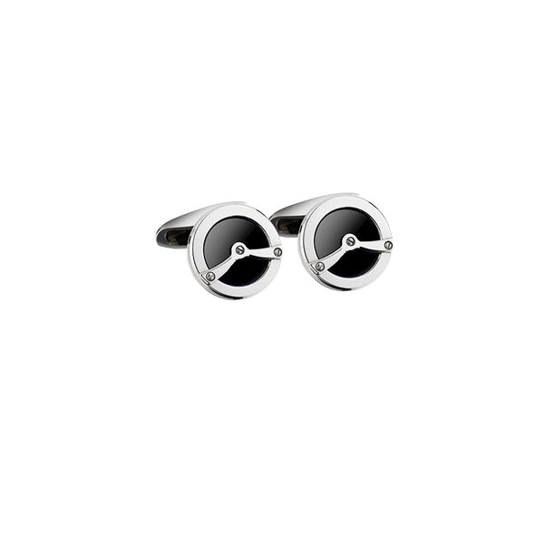 CHOPARD 'WINGS TOURBILLON' STAINLESS STEEL AND ONYX CUFFLINKS (Image 1)