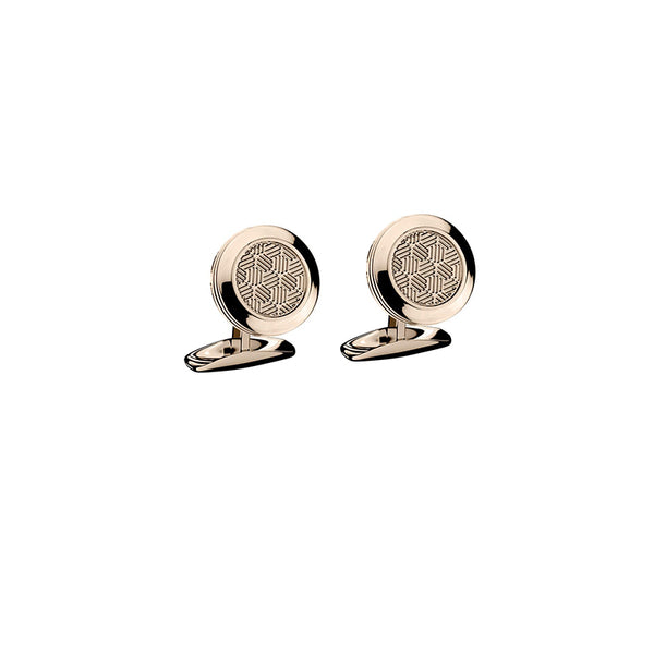 CHOPARD 'L.U.C.' RUCHE DECOR ROSE GOLD PVD FINISH CUFFLINKS (Image 1)