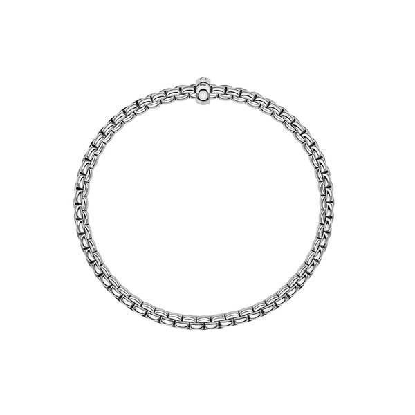 FOPE "EKA" 18CT WHITE GOLD DIAMOND RHONDEL BRACELET SIZE SMALL (Image 3)