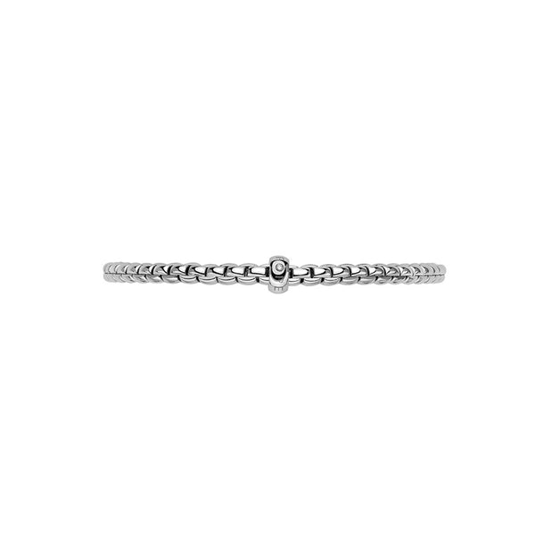 FOPE "EKA" 18CT WHITE GOLD DIAMOND RHONDEL BRACELET SIZE SMALL (Image 2)