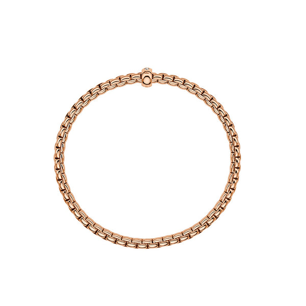 FOPE "EKA" 18CT ROSE GOLD DIAMOND RHONDEL BRACELET SIZE SMALL (Image 3)