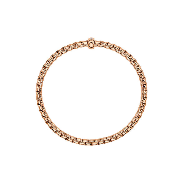 FOPE "EKA" 18CT ROSE GOLD DIAMOND RHONDEL BRACELET SIZE SMALL (Image 2)