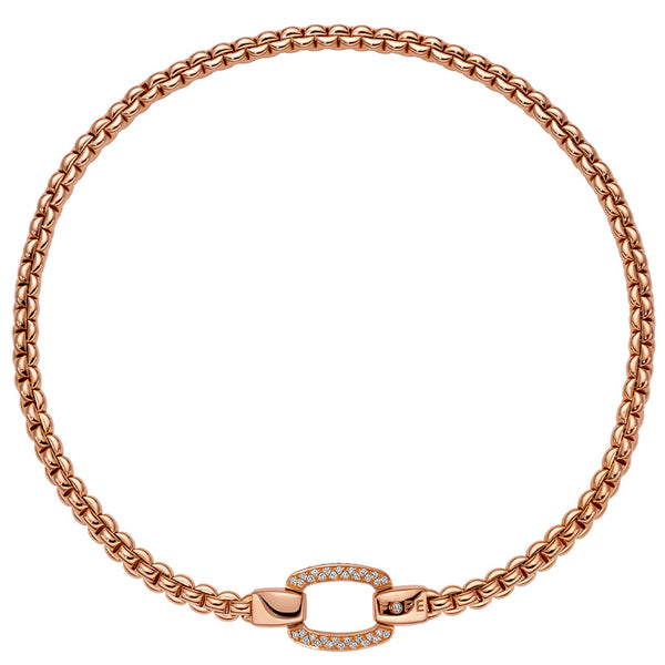 FOPE 'FLEX IT"  18ct ROSE GOLD & DIAMOND NECKLACE (Image 1)