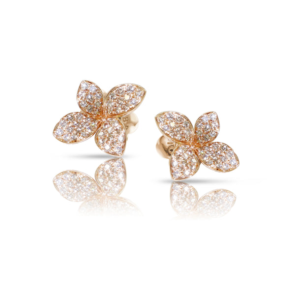 PASQUALE BRUNI 'PETIT GARDEN' 18CT ROSE GOLD WHITE AND CHAMPAGNE DIAMOND EARRINGS (Image 1)