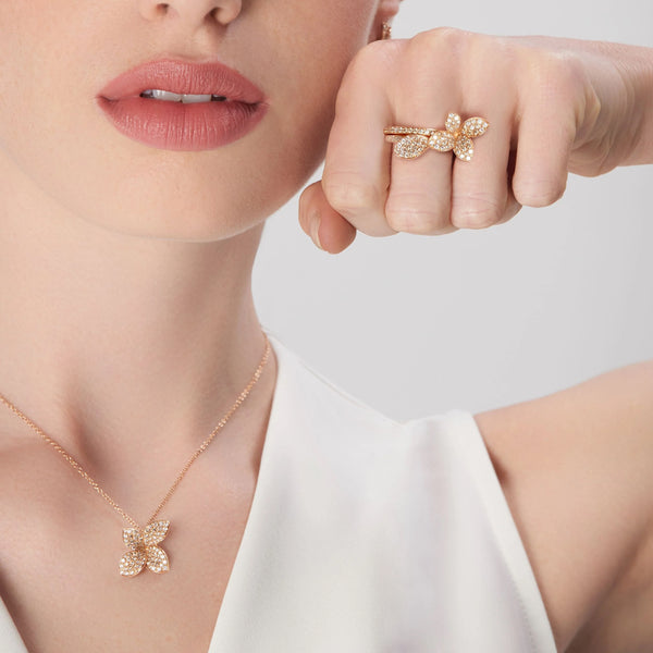 PASQUALE BRUNI 'PETIT GARDEN' 18CT ROSE GOLD WHITE AND CHAMPAGNE DIAMOND NECKLACE (Image 2)