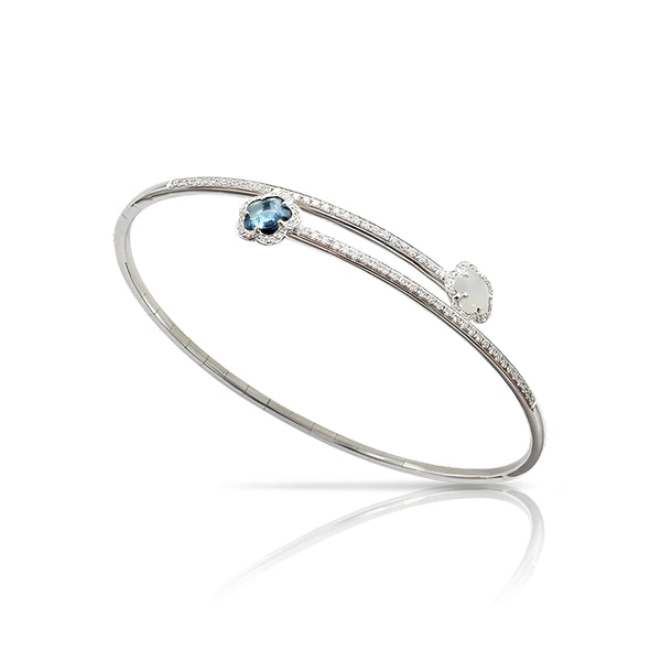 PASQUALE BRUNI FIGLIA DEI FIORI MOONSTONE, LONDON BLUE TOPAZ & DIAMOND BANGLE (Image 1)