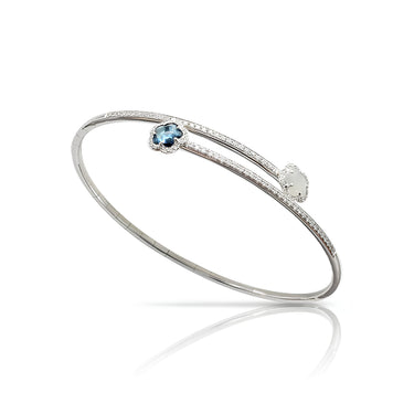 PASQUALE BRUNI FIGLIA DEI FIORI MOONSTONE, LONDON BLUE TOPAZ & DIAMOND BANGLE
