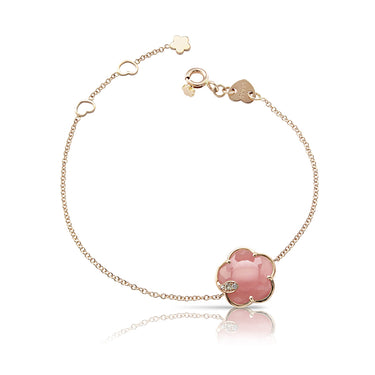 PASQUALE BRUNI PETIT JOLI 18CT ROSE GOLD PINK CHALCEDONY DIAMOND BRACELET