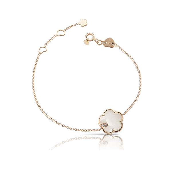 PASQUALE BRUNI 'PETIT JOLI' 18CT ROSE GOLD WHITE AGATE CHAMPAGNE AND WHITE DIAMOND BRACELET (Image 1)