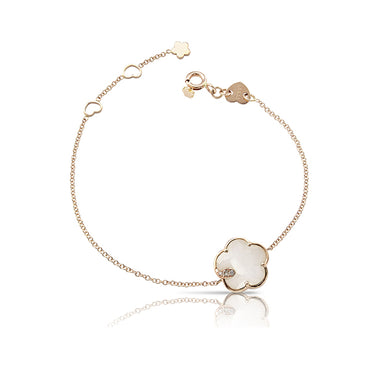 PASQUALE BRUNI 'PETIT JOLI' 18CT ROSE GOLD WHITE AGATE CHAMPAGNE AND WHITE DIAMOND BRACELET