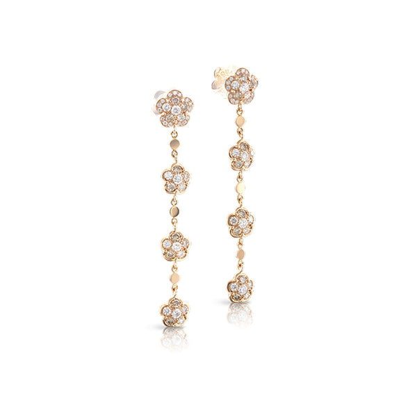 PASQUALE BRUNI 'FIGLIA DEI FIORI' 18CT ROSE GOLD WHITE AND CHAMPAGNE DIAMOND EARRINGS (Image 1)