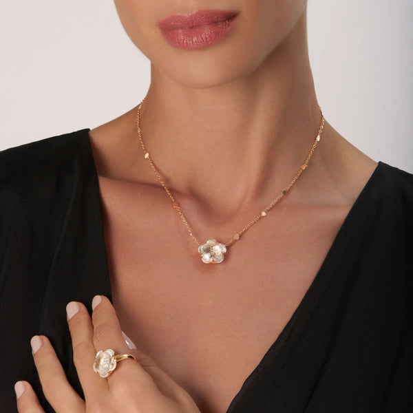 PASQUALE BRUNI BON TON ROCK CRYSTAL & WHITE & CHAMPAGNE DIAMOND NECKLACE SET IN 18CT ROSE GOLD (Image 2)
