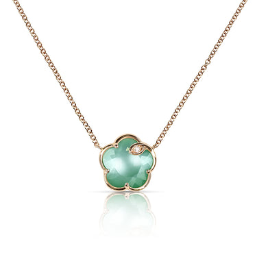 PASQUALE BRUNI PETIT JOLIE 18ct ROSE GOLD LUNAR GARDEN GEM & DIAMOND NECKLACE