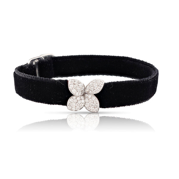 PASQUALE BRUNI "GODDESS GARDEN" 18ct WHITE GOLD & DIAMOND BLACK VELVET BRACELET EXTENSION (Image 1)