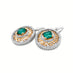18CT YELLOW GOLD AND WHITE GOLD COLOMBIAN EMERALD AND DIAMOND DROP EARRINGS (Thumbnail 2)