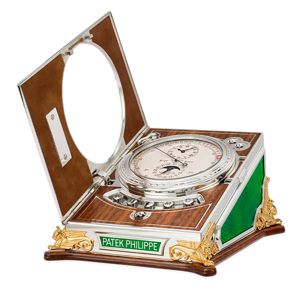 PATEK PHILIPPE GRAND COMPLICATIONS RARE HANDCRAFT DESK CLOCK (Image 2)