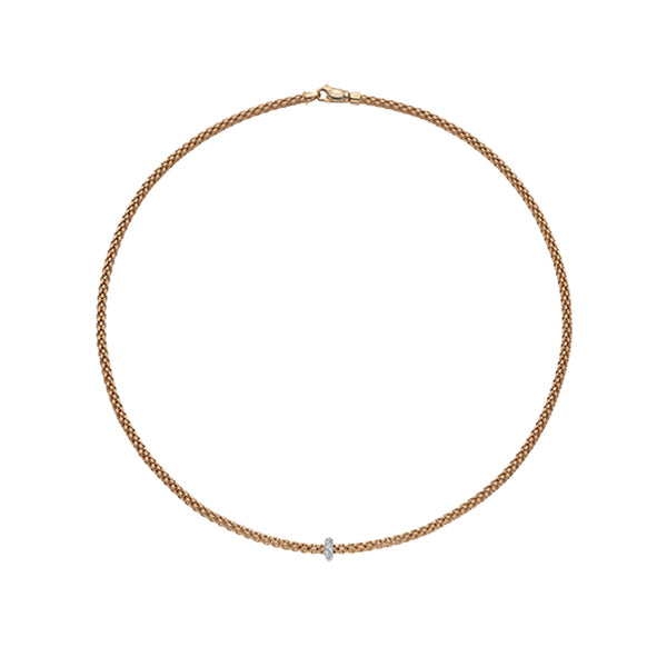 FOPE 'PRIMA' 18CT ROSE GOLD DIAMOND RHONDEL NECKLACE (Image 1)