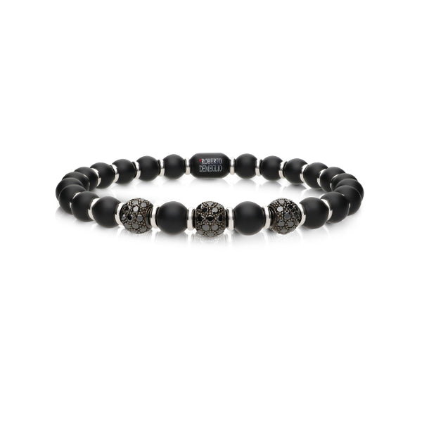 DEMEGLIO 'SFERA' 18CT WHITE GOLD BLACK DIAMOND AND MATTE BLACK CERAMIC BRACELET (Image 1)