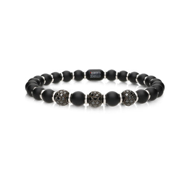 DEMEGLIO 'SFERA' 18CT WHITE GOLD BLACK DIAMOND AND MATTE BLACK CERAMIC BRACELET