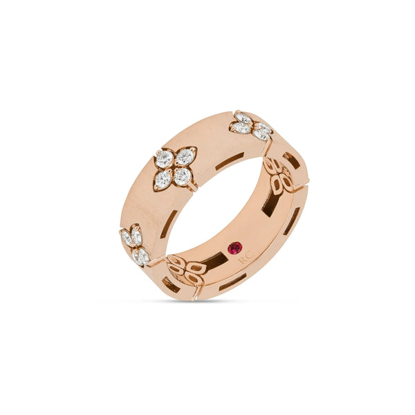 ROBERTO COIN LOVE IN VERONA 18CT ROSE GOLD & DIAMOND RING (Image 1)