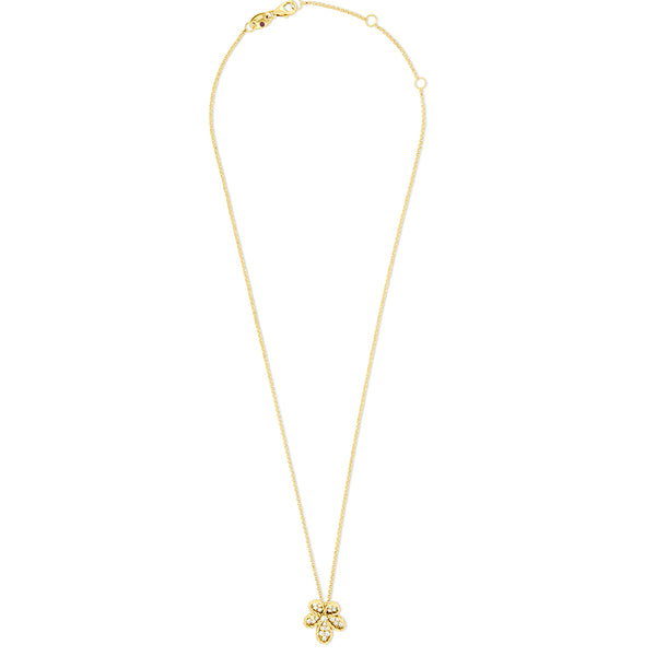 ROBETO COIN JASMINE 18CT YELLOW GOLD DIAMOND NECKLACE (Image 2)