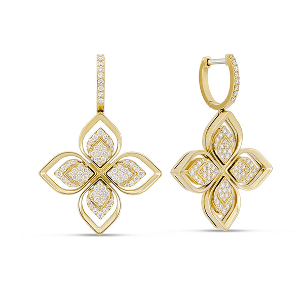 ROBERTO COIN "VENETIAN PRINCESS" 18CT WHITE GOLD DIAMOND EARRINGS (Image 1)