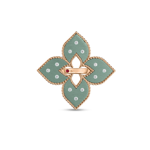 ROBERTO COIN 'VENETIAN PRINCESS' 18CT ROSE GOLD & TITANIUM DIAMOND RING (Image 1)