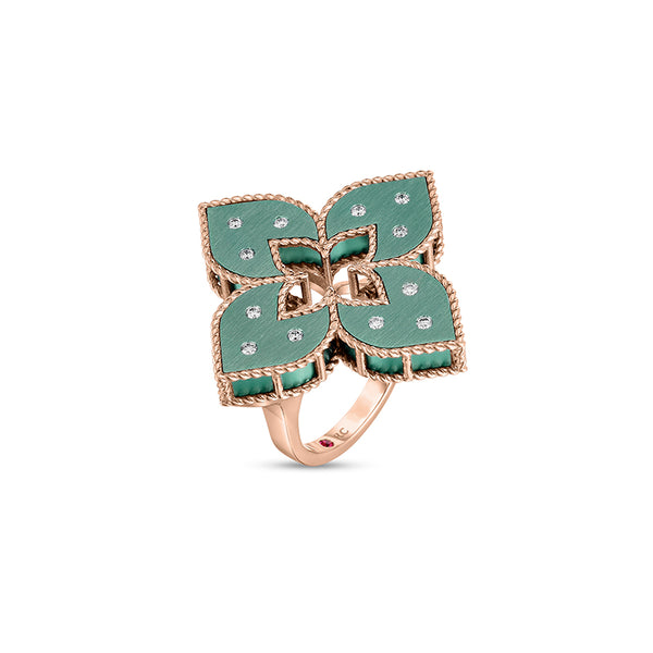 ROBERTO COIN 'VENETIAN PRINCESS' 18CT ROSE GOLD & TITANIUM DIAMOND RING (Image 2)