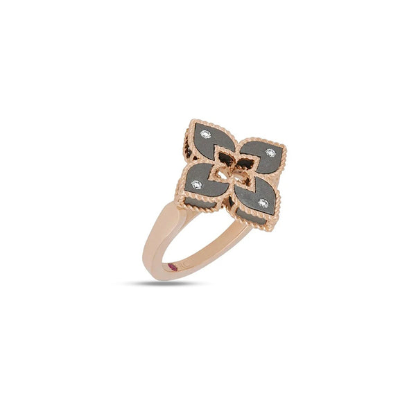 ROBERTO COIN 'VENETIAN PRINCESS' 18CT ROSE GOLD & TITANIUM DIAMOND RING (Image 2)