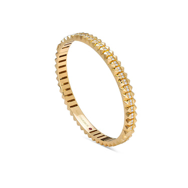 ROBERTO COIN 'ROCK AND DIAMONDS' 18CT YELLOW GOLD DIAMOND BANGLE