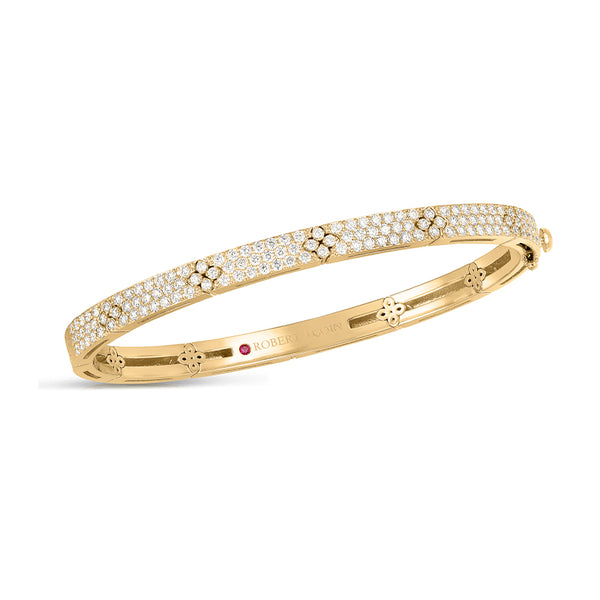 ROBERTO COIN 'LOVE IN VERONA' 18CT YELLOW GOLD DIAMOND BANGLE (Image 1)