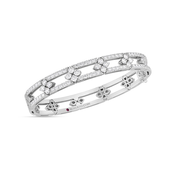 ROBERTO COIN 'LOVE IN VERONA' 18CT WHITE GOLD DIAMOND BANGLE (Image 1)