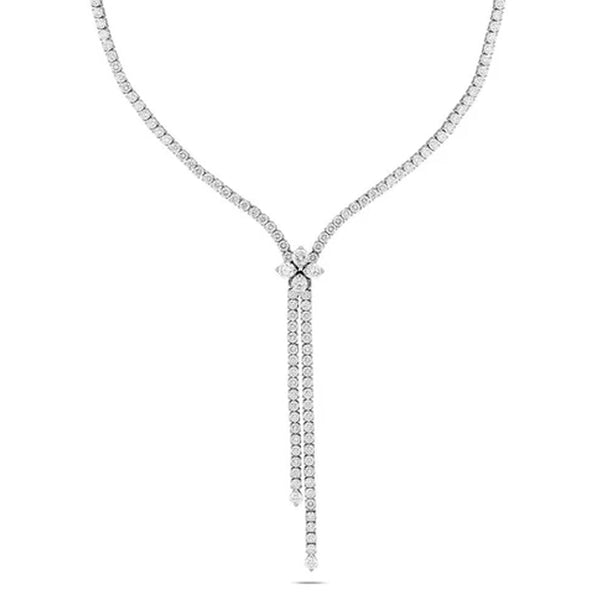 ROBERTO COIN 'LOVE IN VERONA' 18CT WHITE GOLD LARIAT STYLE DIAMOND LINE NECKLACE (Image 1)