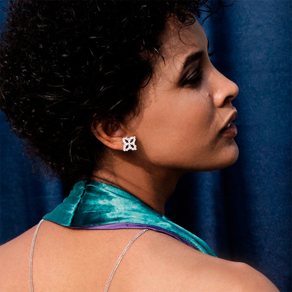 ROBERTO COIN 'DIAMOND PRINCESS' 18CT WHITE GOLD DIAMOND EARRINGS (Image 2)