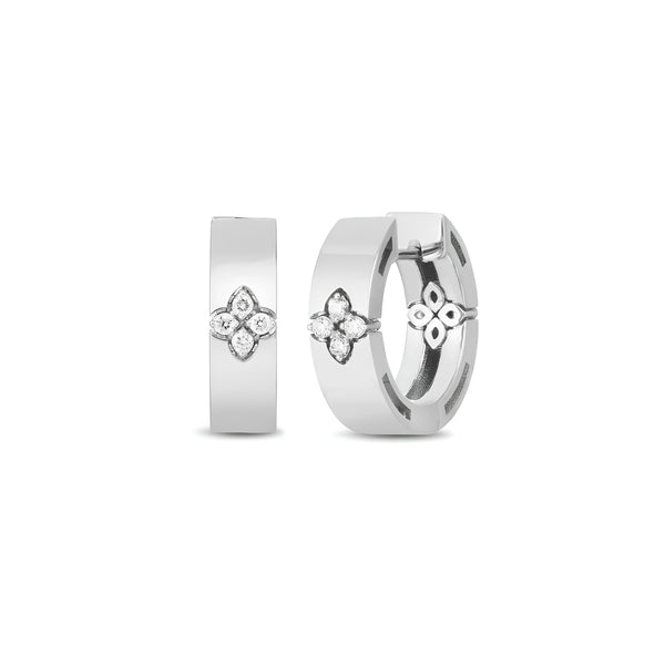 ROBERTO COIN LOVE IN VERONA 18CT WHITE GOLD & DIAMOND EARRINGS (Image 1)