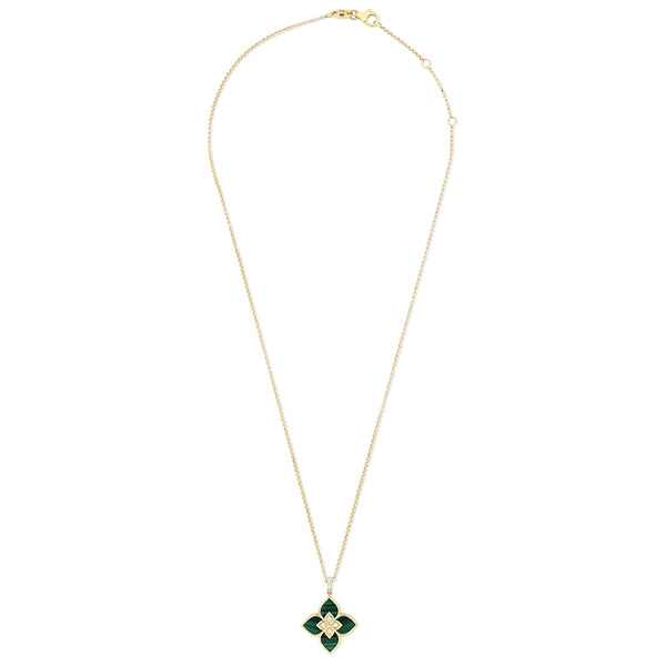 "VENETIAN PRINCESS" 18ct ROSE GOLD MALACHITE & ROUND BRILLIANT CUT DIAMOND NECKLACE (Image 2)
