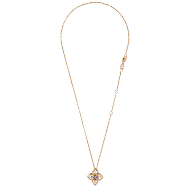 "VENETIAN PRINCESS" 18ct ROSE GOLD DIAMOND, TANZANITE, TOPAZ, RUBELLITE, CITRINE & RUBY NECKLACE (Image 2)