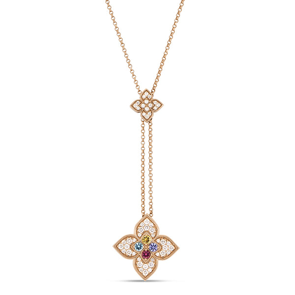 "VENETIAN PRINCESS"18ct ROSE GOLD DIAMOND, RUBY, TANZANITE, SWISS BLUE TOPAZ, RUBELLITE, CITRINE NECKLACE (Image 1)