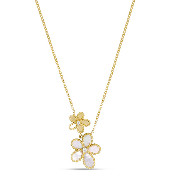 "JASMINE" 18ct YELLOW GOLD DIAMOND, GREEN TOURMALINE & RUBY NECKLACE (Image 1)