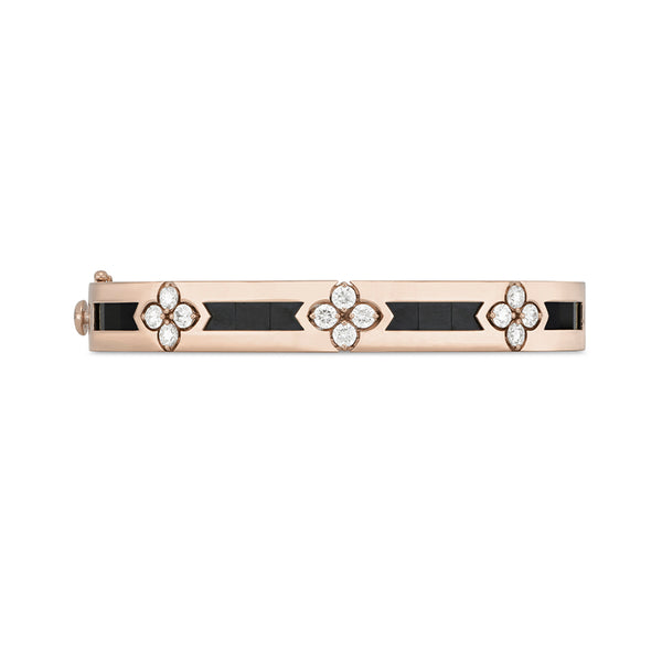 ROBERTO COIN 'LOVE IN VERONA' 18CT ROSE GOLD BLACK JADE & DIAMOND BANGLE (Image 2)