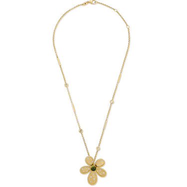 ROBERTO COIN JASMINE 18CT YELLOW GOLD DIAMOND & MOTHER OF PEARL NECKLACE