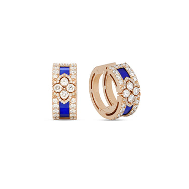 ROBERTO COIN 'LOVE IN VERONA' 18CT ROSE GOLD BLUE LAPIS & DIAMOND EARRINGS