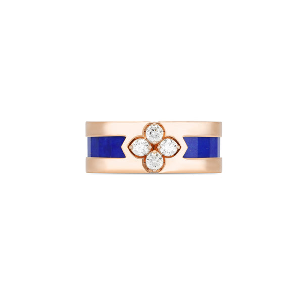 ROBERTO COIN 'LOVE IN VERONA' 18CT ROSE GOLD BLUE LAPIS & DIAMOND RING (Image 1)