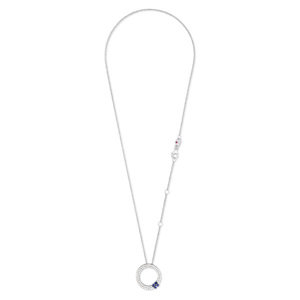 ROBERTO COIN 'LOVE IN VERONA' 18CT WHITE GOLD SAPPHIRE & DIAMOND NECKLACE (Image 2)