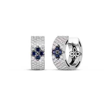 ROBERTO COIN 'LOVE IN VERONA' 18CT WHITE GOLD SAPPHIRE & DIAMOND EARRINGS