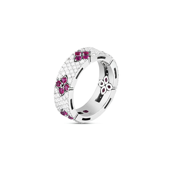 ROBERTO COIN LOVE IN VERONA DIAMOND AND RUBY, 18CT WHITE GOLD RING (Image 2)