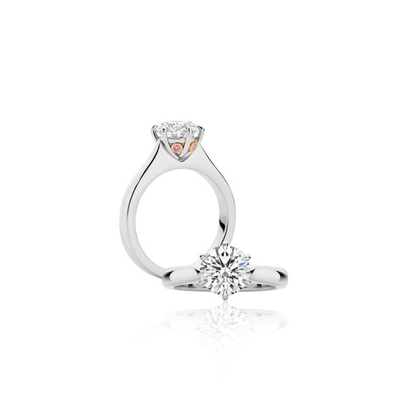 PLATINUM ARGYLE WHITE AND PINK DIAMOND RING (Image 1)