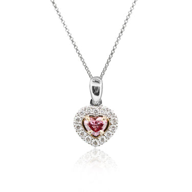 0.17CT ARGYLE HEART SHAPE PINK WHITE DIAMOND Pendant