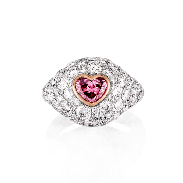 'A HEARTS DESIRE' 0.96CT HEART SHAPED ARGYLE PINK DIAMOND & DIAMOND  RING (Image 1)
