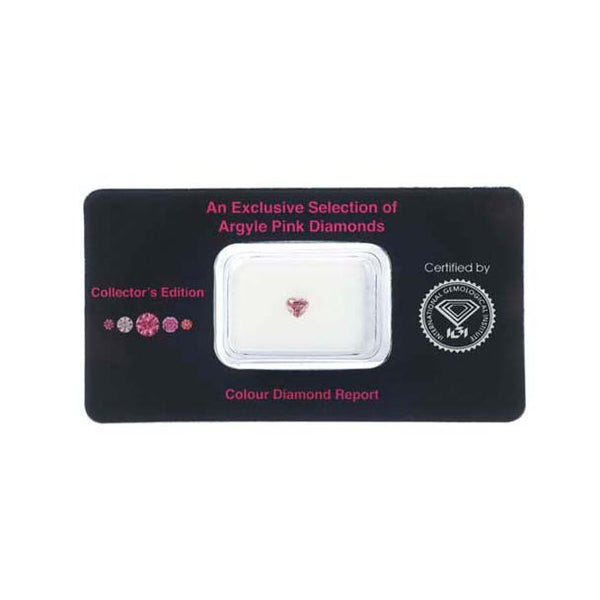 0.14CT FIP/VS2 ARGYLE PINK DIAMOND HEARTSHAPE IGI COLLECTORS EDITION (Image 2)